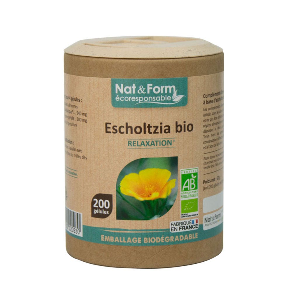 Nat&Form Escholtzia bio relajación 200 cápsulas vegetales