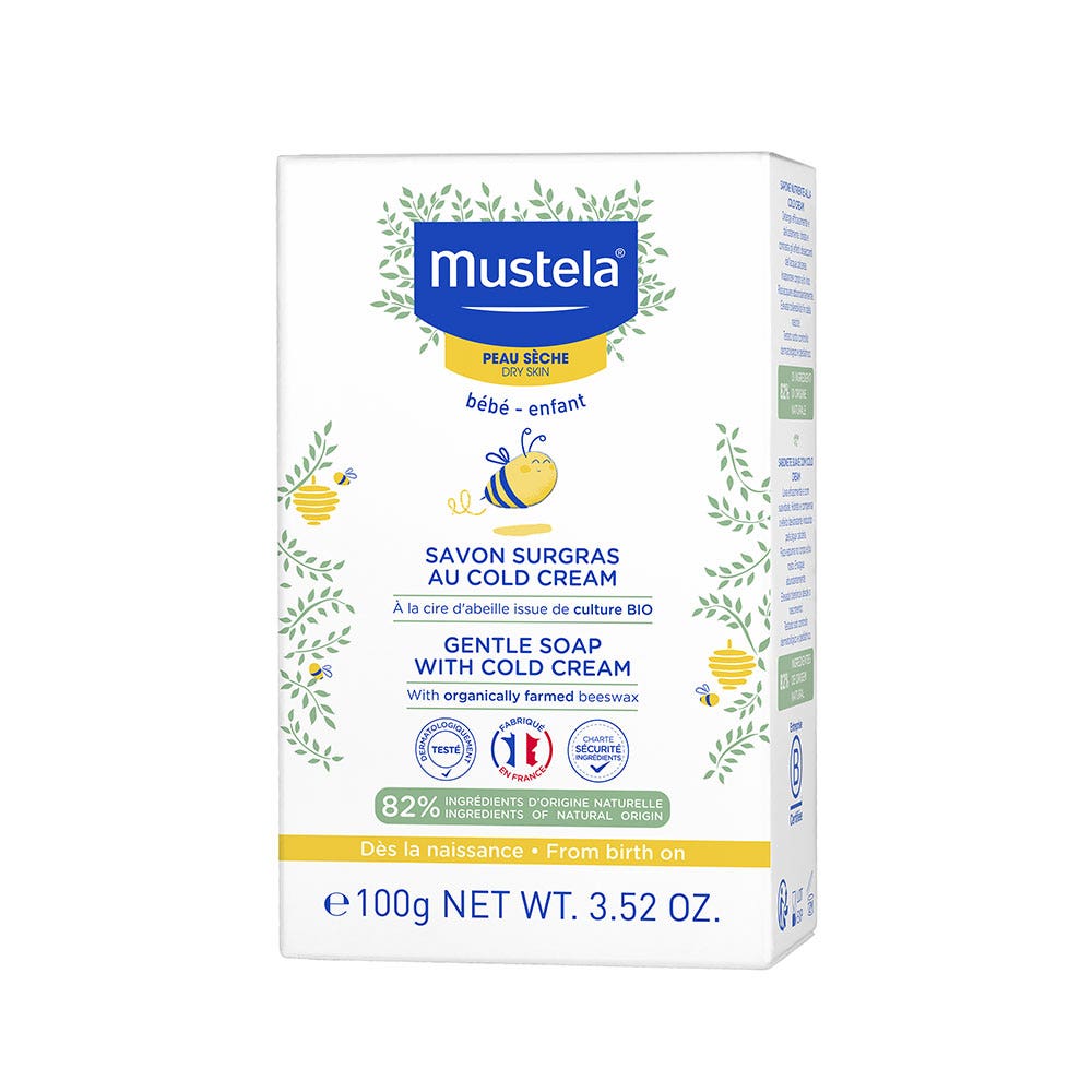 Mustela Jabon Sobregraso Solido Cold Cream Nutriprotector Piel Seca Bebé 100 g