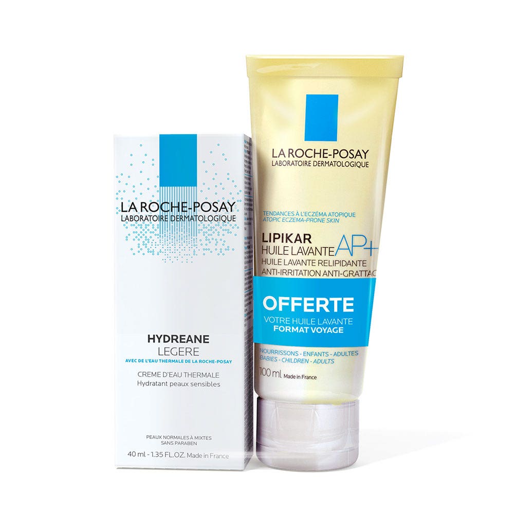 La Roche-Posay Hydreane Crema Ligera + Lipikar Gel Limpiador De Regalo 40ml