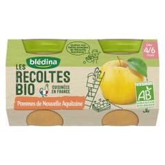 Blédina Compotes petits pots Les Recoltes Bio De 4 a 6 meses 2x130g