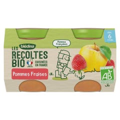 Blédina Compotas de frutas ecológicas Les Recoltes Bio A partir de 6 meses 2x130g