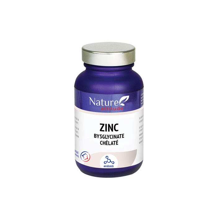 Bisglicinato de zinc quelatado 60 cápsulas Nature Attitude