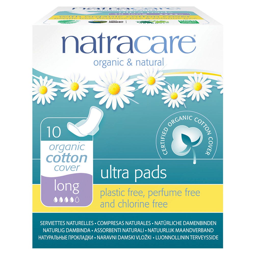 Natracare Toallas naturales Ultra Largas Caja de 10