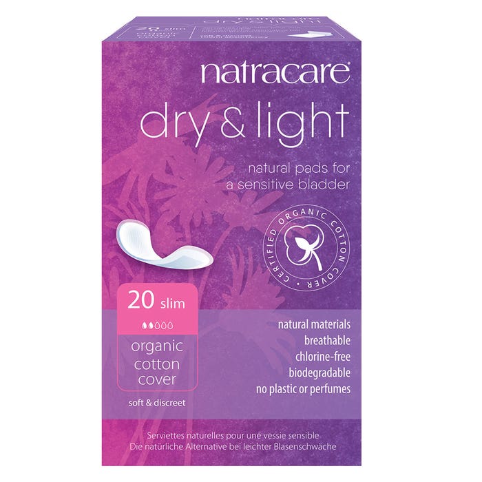 Compresas para incontinencia Slim Dry & Light Caja de 20 Natracare
