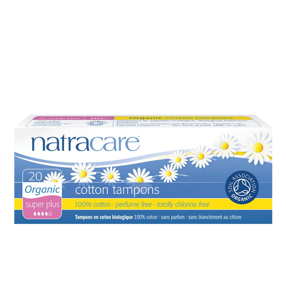 Natracare Super Tampones ecológicos sin aplicador Caja de 20