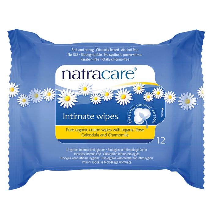 Toallitas íntimas ecológicas 12 toallitas por paquete Natracare