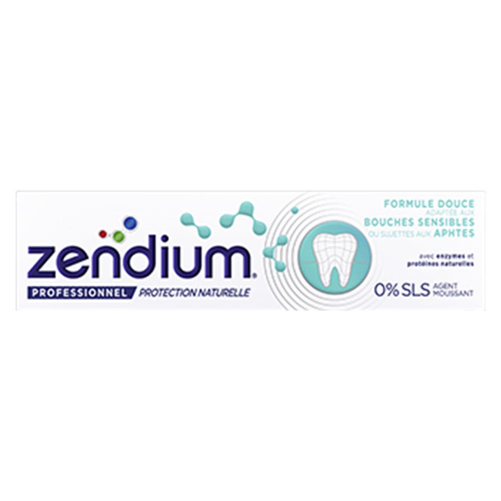 Zendium Pasta dentífrica de fórmula suave Para bocas sensibles o propensas a úlceras bucales 75 ml