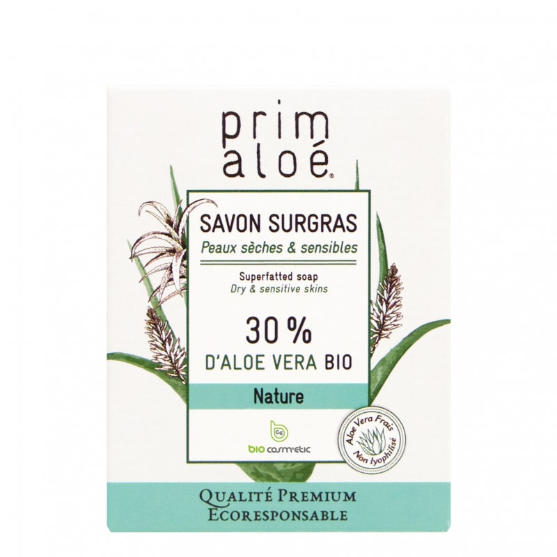Prim Aloe Primaloe® Jabón nutritivo 30% Aloe Vera fresco y ecológico 100g