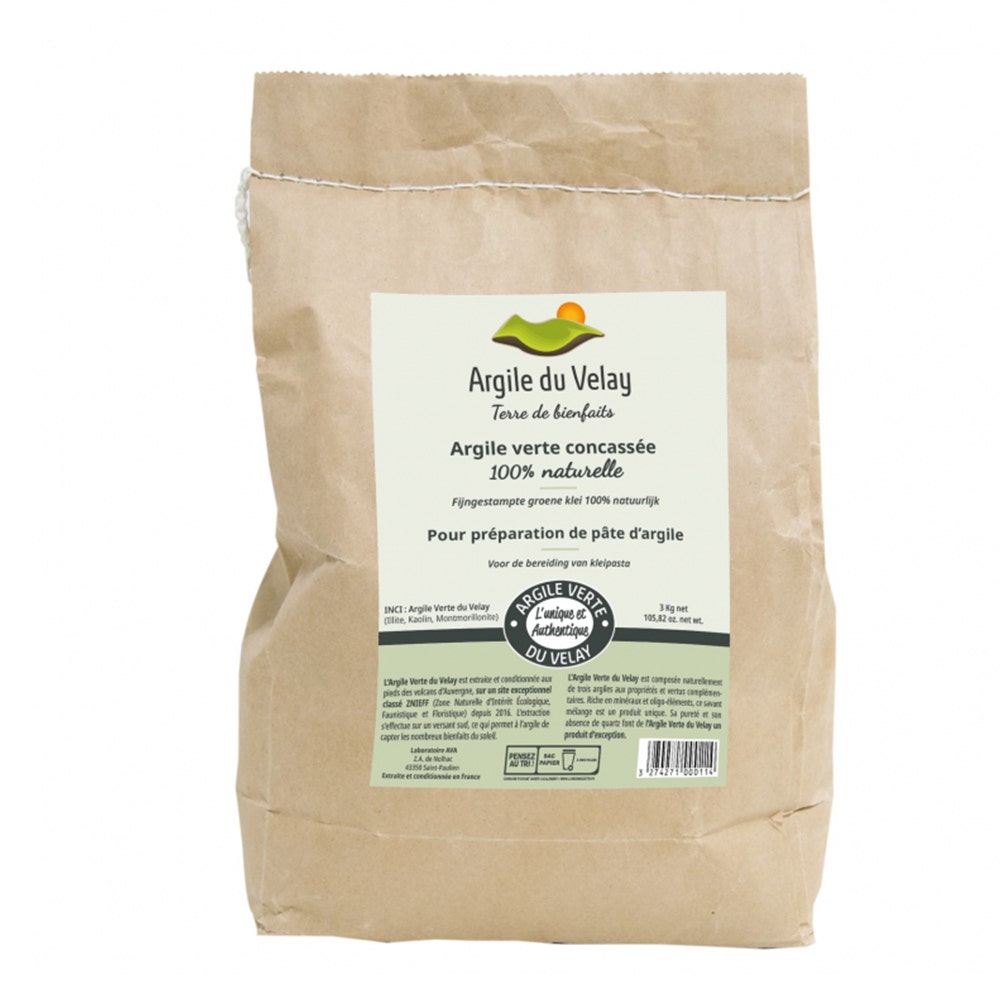 Argile du Velay Tratamiento Capilar Arcilla Verde Triturada 3kg