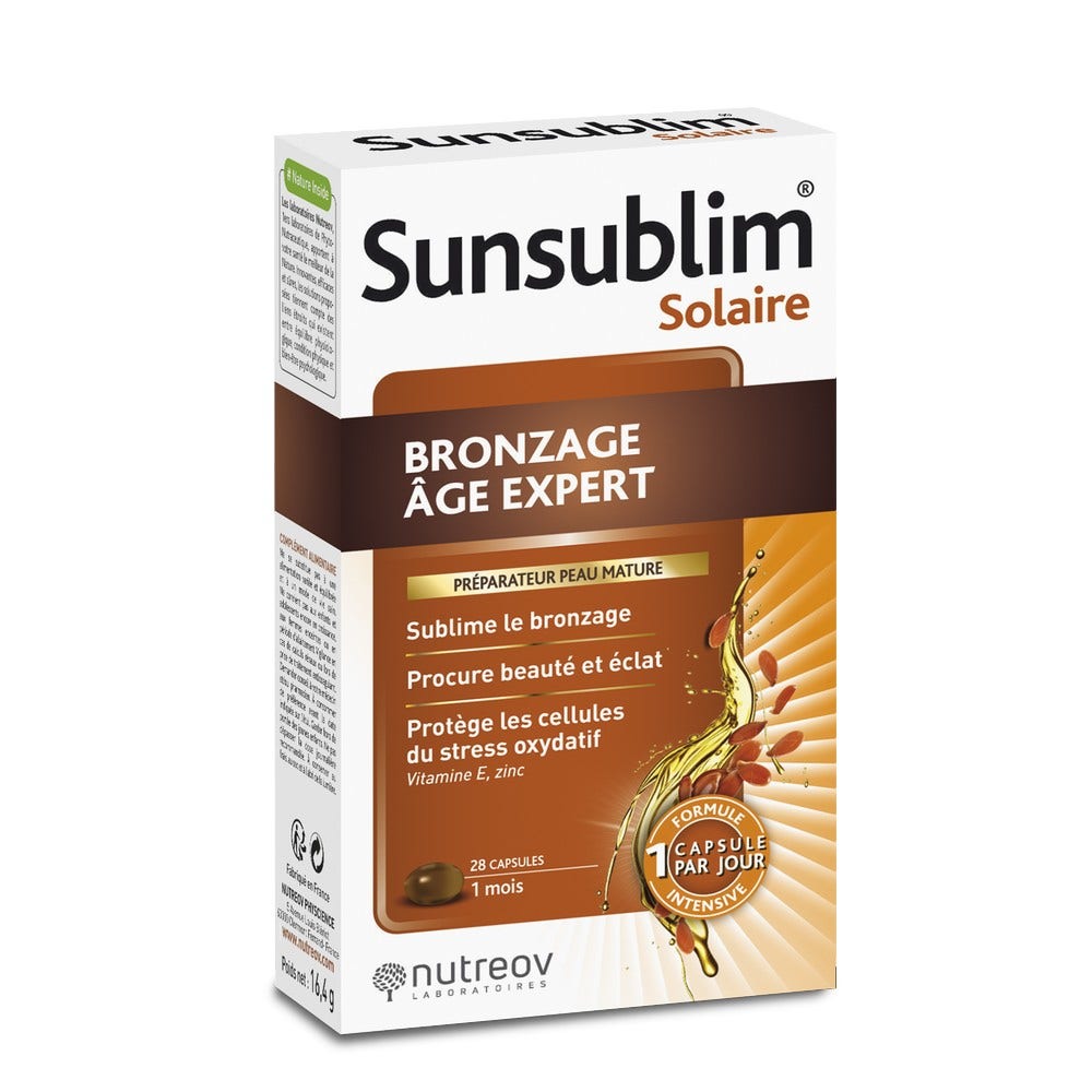 Nutreov Sunsublim Bronzado experto en edad piel madura 28 Cápsulas