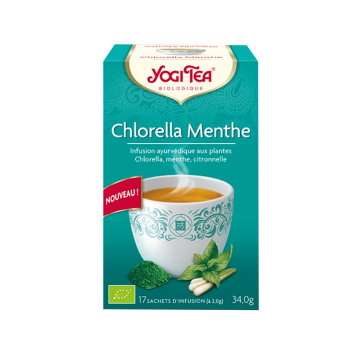Chlorella Menta 17 Bolsitas de Infusión Ayurveda BIO Yogi Tea