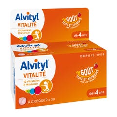 Alvityl Vitalidad Sabor Fresa Gout Fraise 30 Comprimidos Masticables