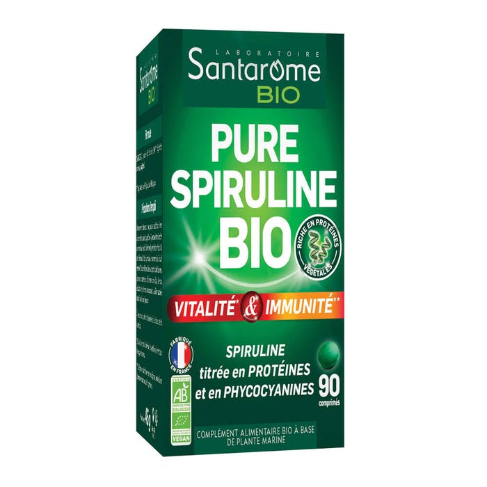 Santarome Espirulina orgánica pura x 90 Cápsulas
