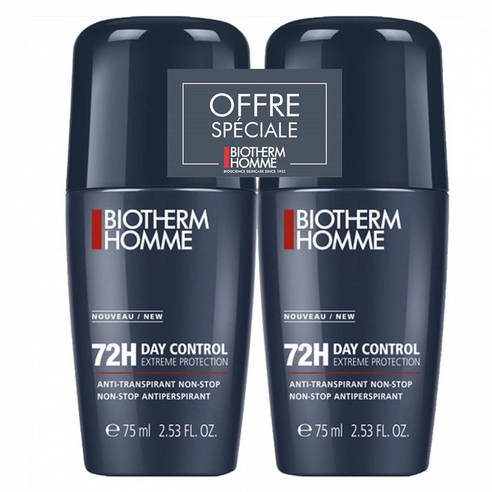 Desodorante 72h 2x75ml Day Control Hombre Biotherm