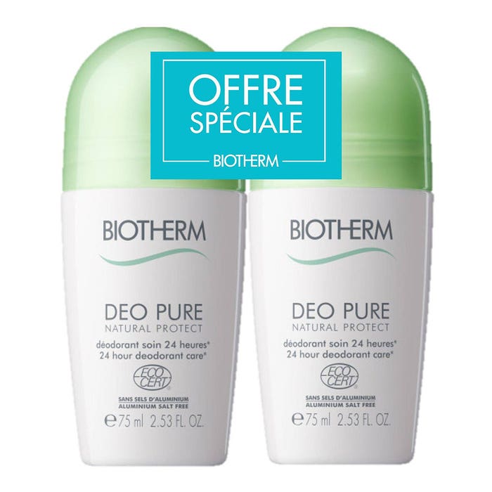Desodorante Natural Protect 24h 2x75ml Deo Pure Biotherm