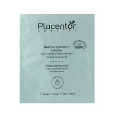 Placentor Végétal Mascarilla hidratante intensa Con 3 ácidos hialurónicos Con manteca de karité x1 unidad