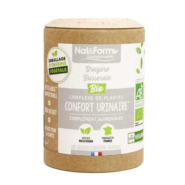 Nat&Form Confort urinario - Bruyere/Busserole Bio Eco 120 cápsulas vegetales