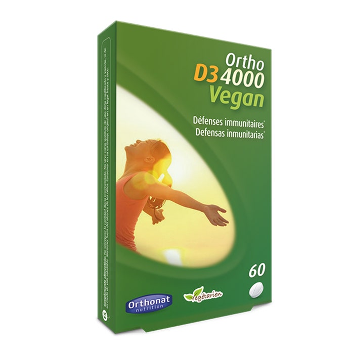 Ortho D3 4000 Vegan 60 Comprimidos Défenses Immunitaires Orthonat