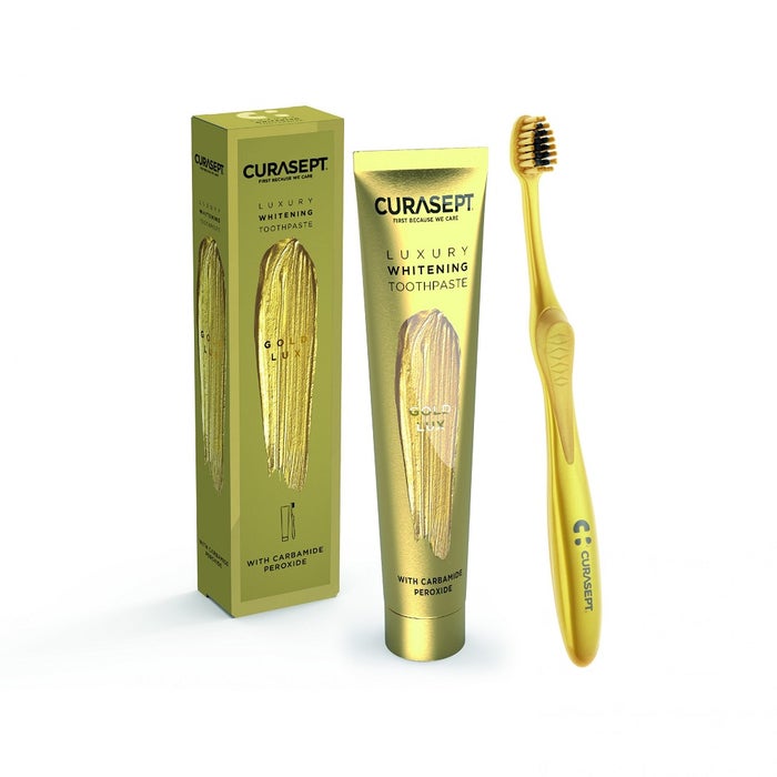 Gold Luxury Whitening Dentífrico + Cepillo de dientes 75ml Curasept