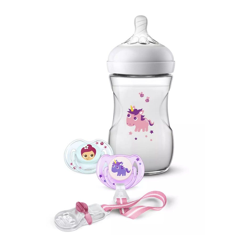 Avent Natural Response Kit de biberón con pinza y chupete