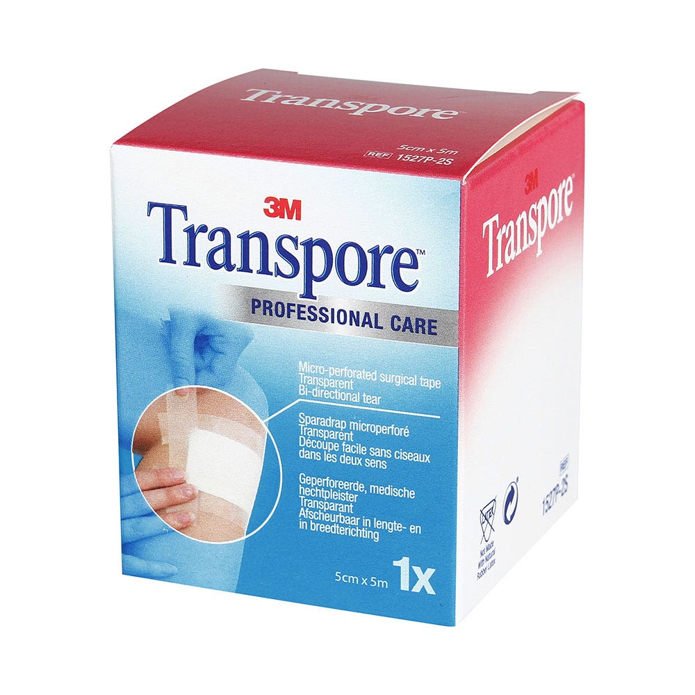 3M Transpore Yeso microperforado transparente 5cmx5cm