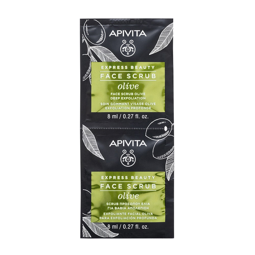 Apivita Express Beauty Exfoliante facial de exfoliación profunda con aceite de oliva 2 x 8 ml