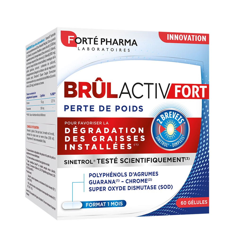Forté Pharma BrulActiv Fort Quemagrasas triple acción pérdida de peso 60 cápsulas