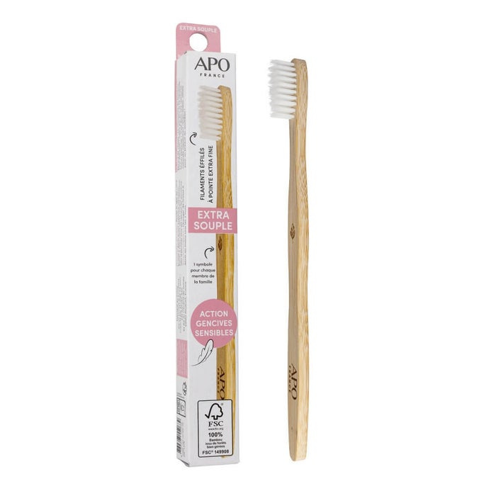Cepillo de dientes de bambú extra suave Adultos APO France
