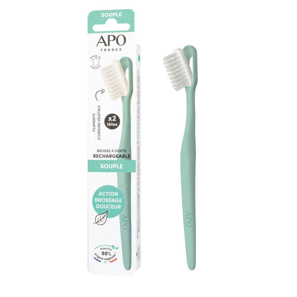 APO France Cepillo de dientes recargable Flexible 1 asa + 2 cabezales