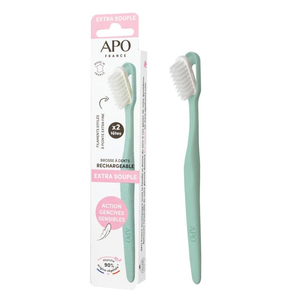 APO France Cepillo de dientes recargable Extra suave 1 asa + 2 cabezales