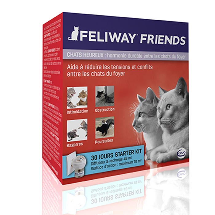 Dosificador eléctrico de feromonas + recambio de 48 ml incluido Chat de amigos Feliway