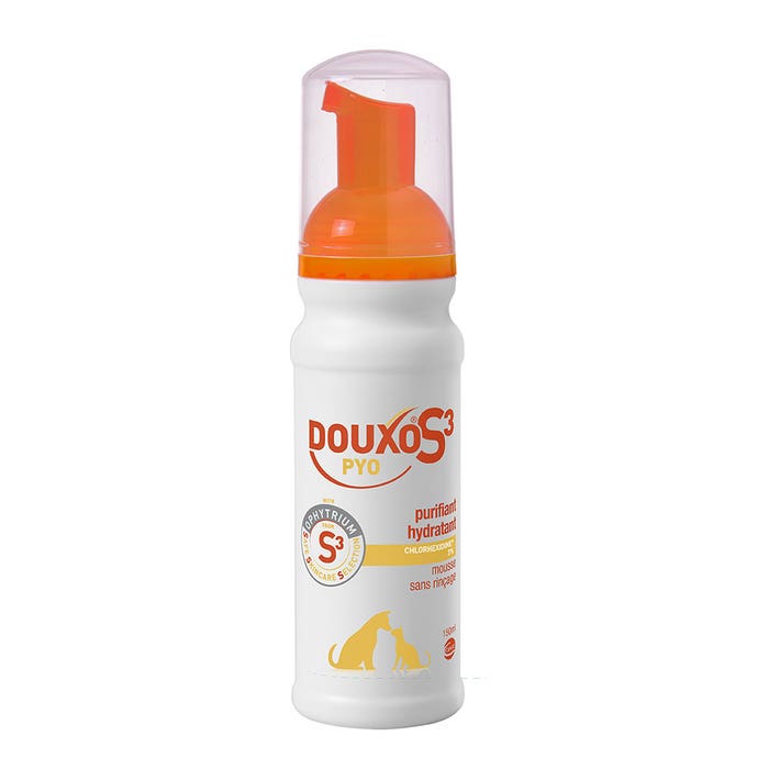 Espuma purificante e hidratante 150 ml Douxo S3 Pyo 3% Clorexidina Ceva