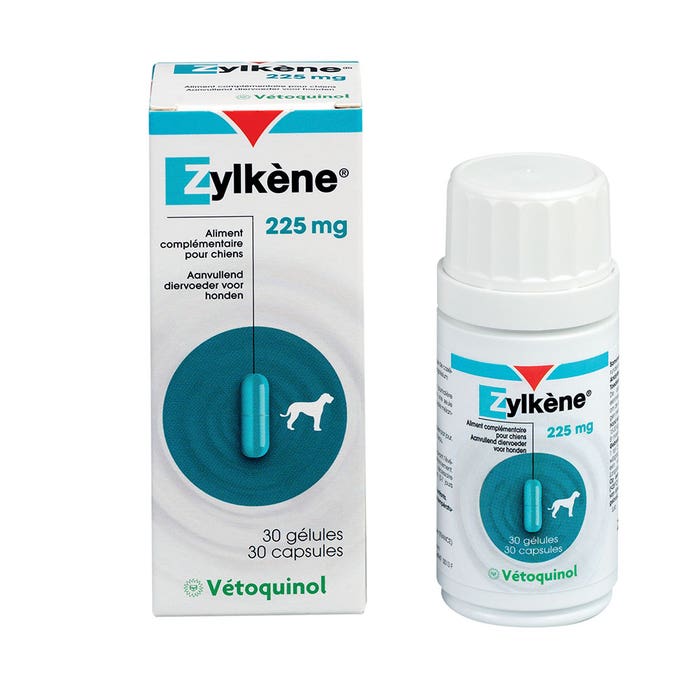 Alimento complementario con efecto relajante 225mg 30 cápsulas Zylkène Perros medianos Vetoquinol