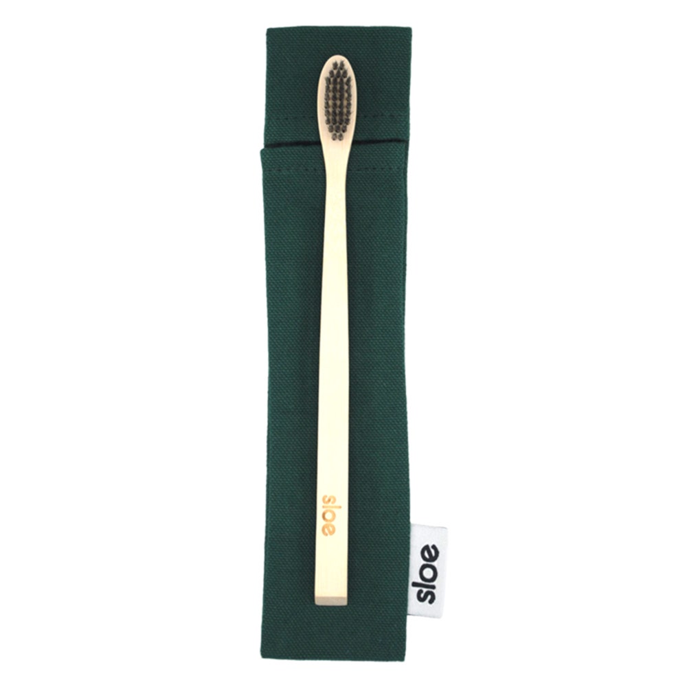 Sloe Cepillo de dientes de bambú cerdas suaves + Etui