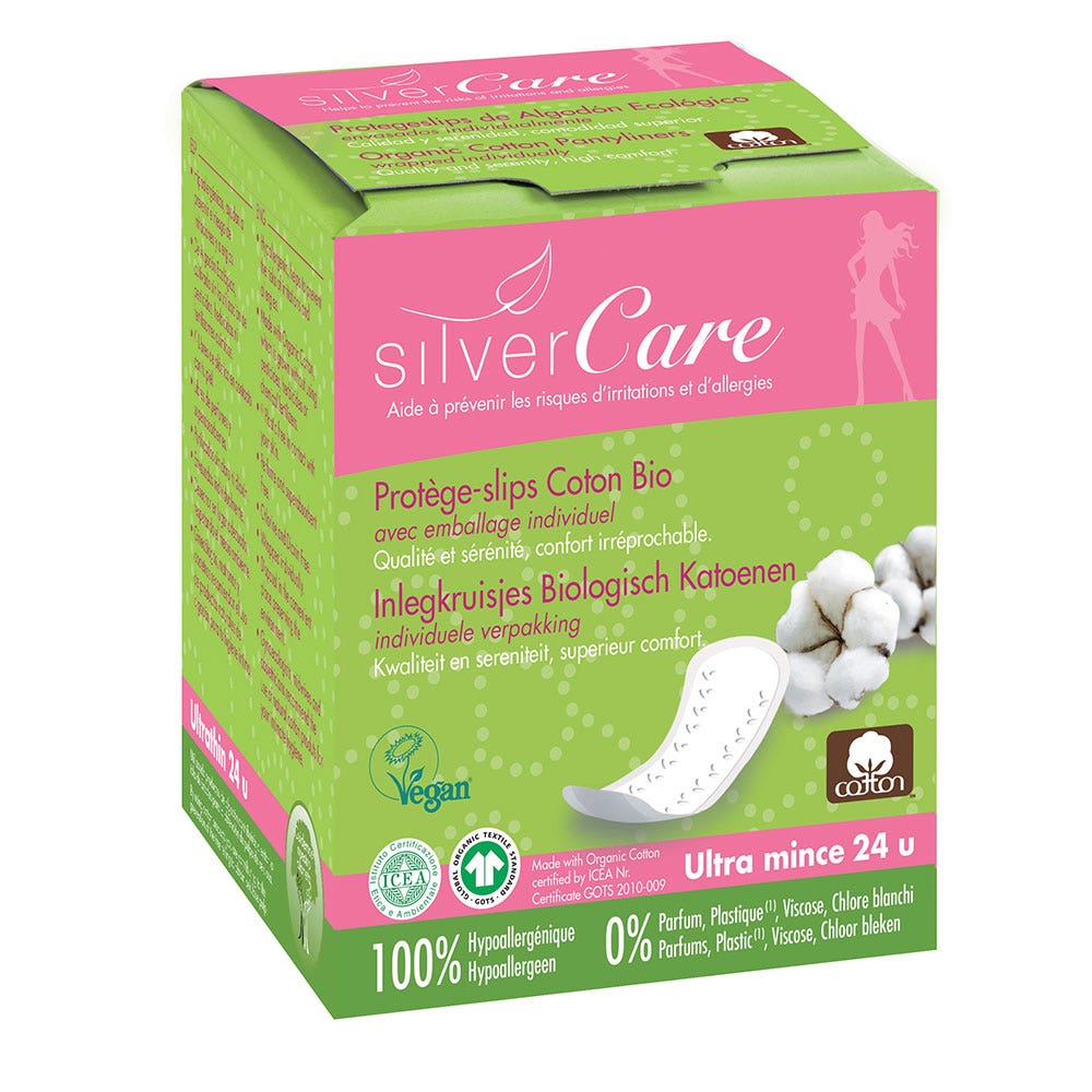 Silver Care Slip protector de algodón orgánico, envuelto individualmente x24