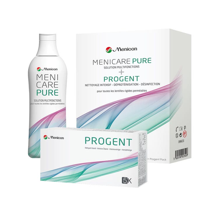 Paquete de soluciones multifunción + Progent MeniCare Pure Menicon