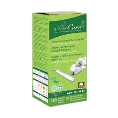 Silver Care Super almohadillas de algodón Bio Con aplicador x14