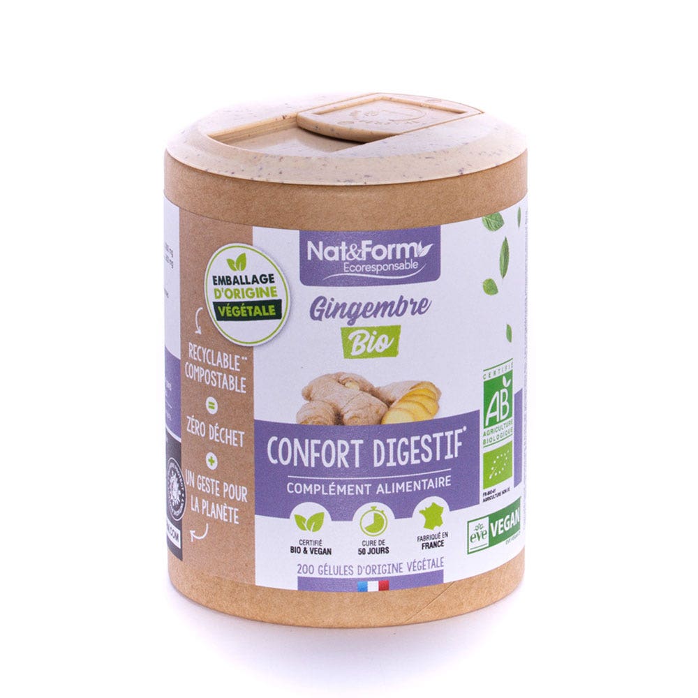 Nat&Form Jengibre ecológico x200 Cápsulas