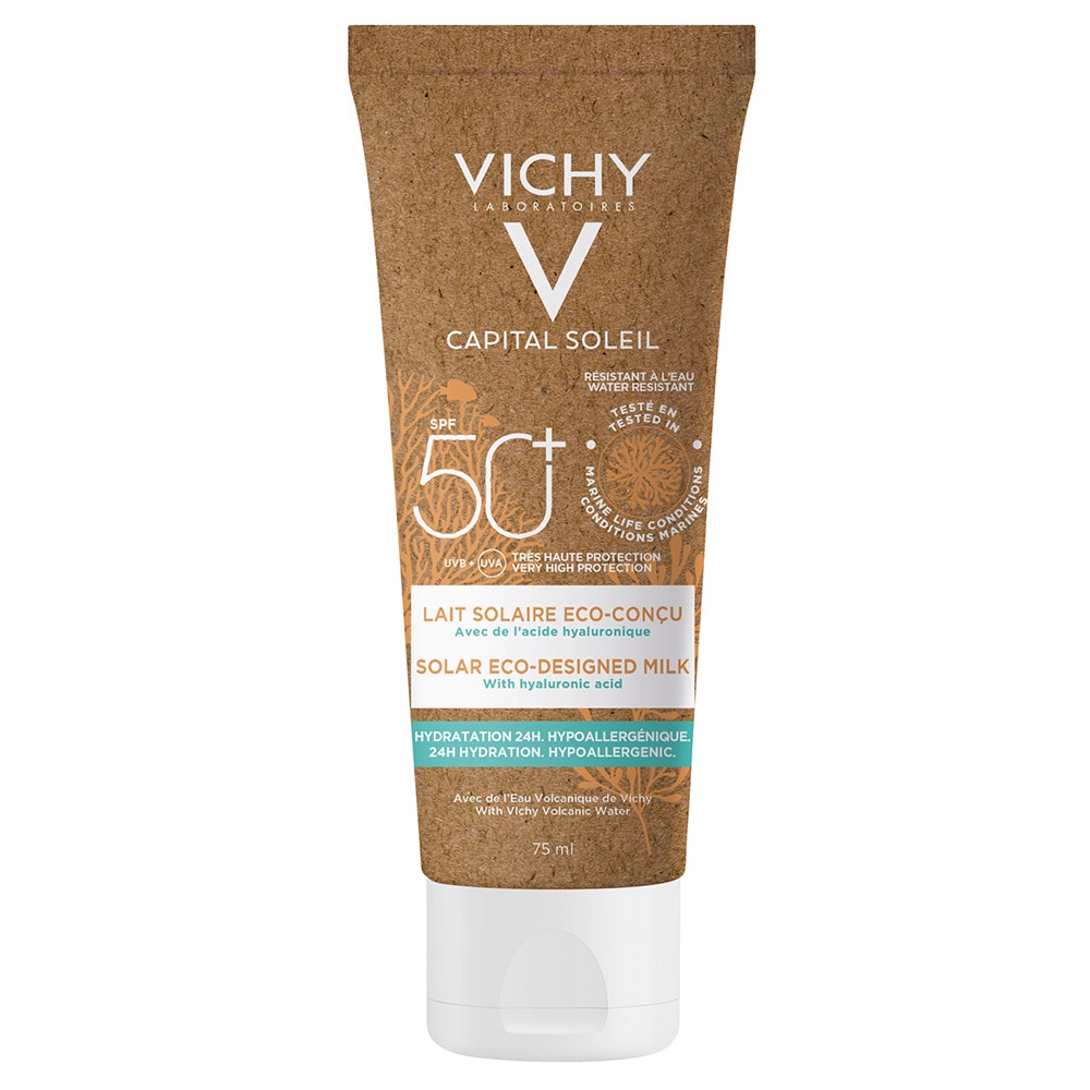 Vichy Capital Soleil Leche Solar SPF50+ Formato Viaje Diseño Ecológico 75ml