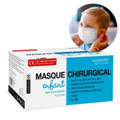 Orgakiddy Mascarilla Quirurgica Infantil 3 Capas Marquage CE - Norme EN14683-2019 TYPE IIR x50