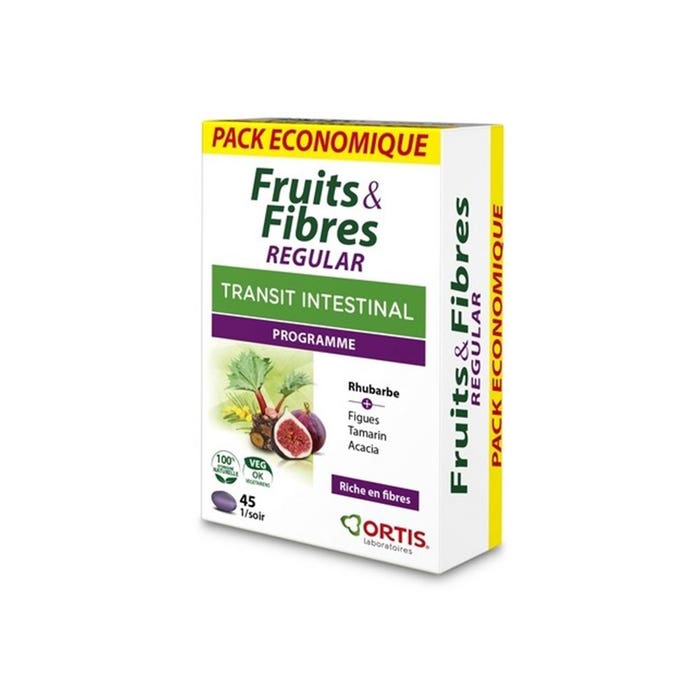 Frutas Y Fibras Tránsito Intestinal Regular 45 Comprimidos Ortis