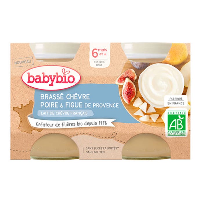 Babybio Desserts Lactés Tarros de leche de cabra francesa ecológica 6 meses o más 2x130g