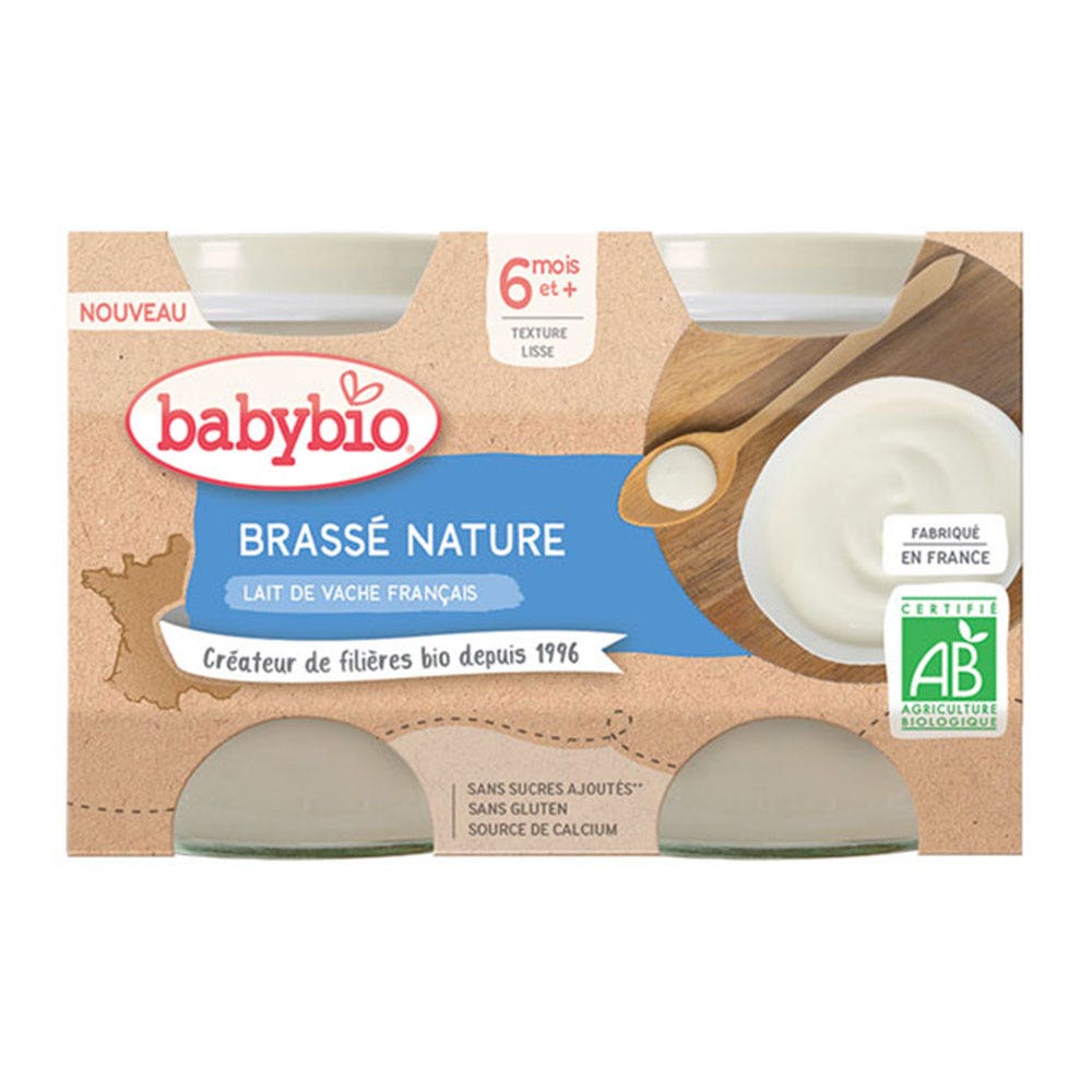 Babybio Tarros de leche de vaca francesa Bio 6 meses o más 2x130g