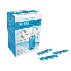 Rhiniclean Kit de irrigación nasal + 10 sobres de sales incluidos Ducha nasal