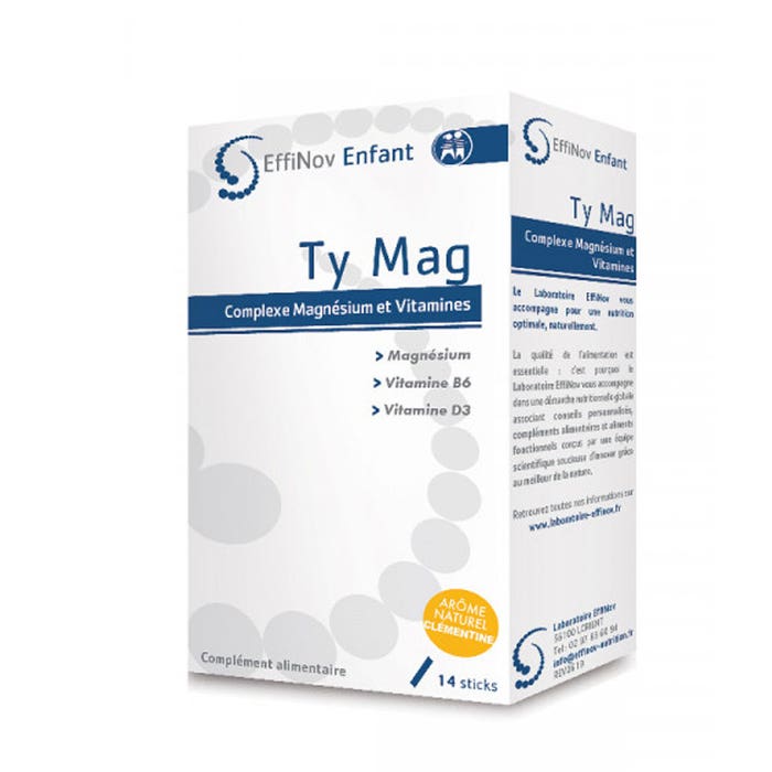 Ty Magit 14 palos Niños Magnesio y complejo vitamínico Effinov Nutrition
