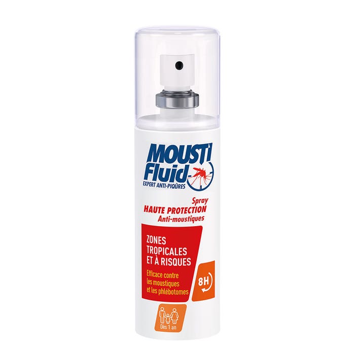 Spray antimosquitos de alta protección 100 ml Zonas tropicales y de alto riesgo Moustifluid