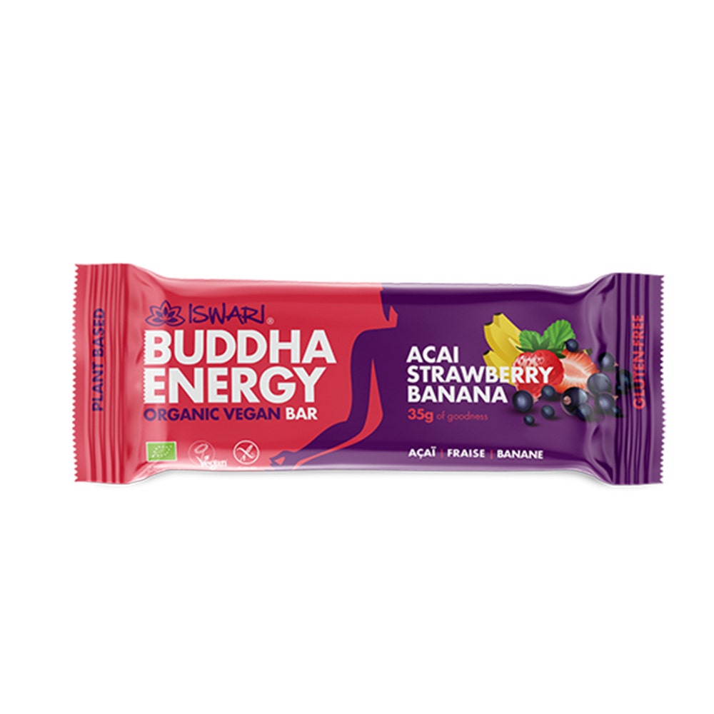 Iswari Barrita Energética Organic Buddha Energy, Acai, Fresa y Plátano 35g