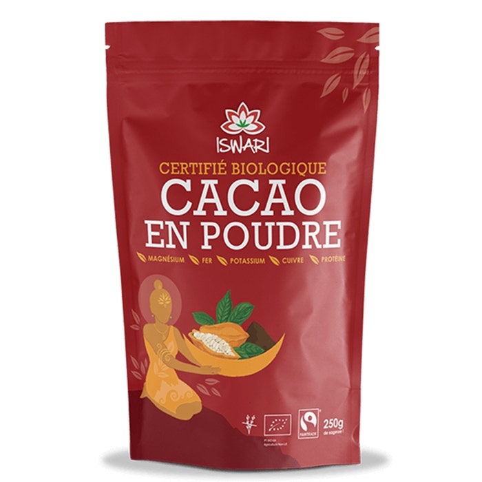 Iswari Cacao Cru Cacao Cru en polvo ecológico de Comercio Justo 250g