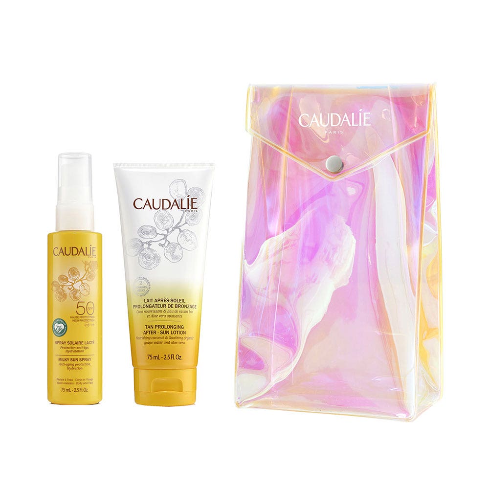 Caudalie Solares Neceser Dúo Solar Spray Leche SPF50 75ml + Leche After Sun 75ml 150ml