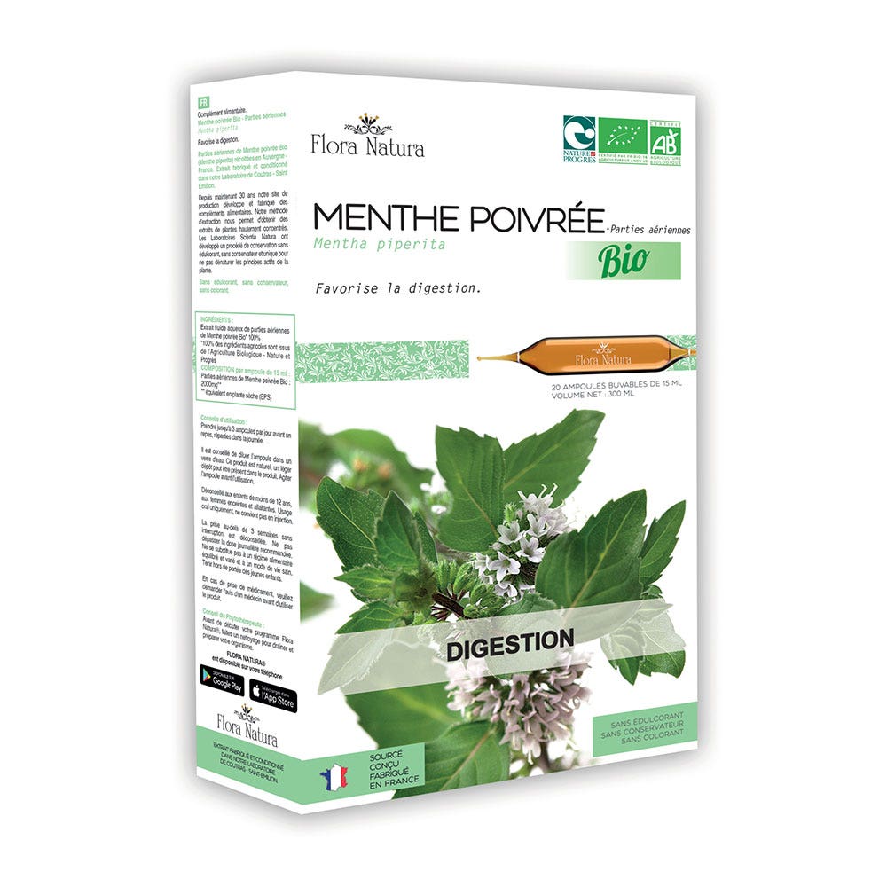 Flora Natura Menta orgánica Digestión 20 ampollas